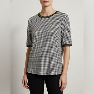 Garcia Shirt Women's Size Small Houndstooth Short Sleeve